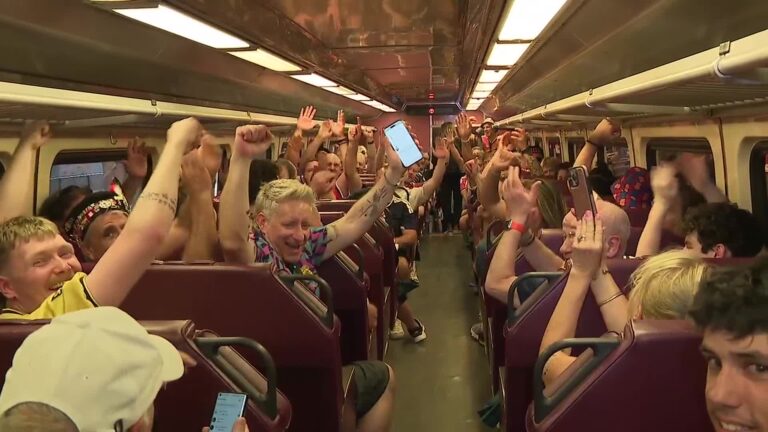 World Cup commute party: Scotland-Haiti fans pack trains from South Station to Foxborough